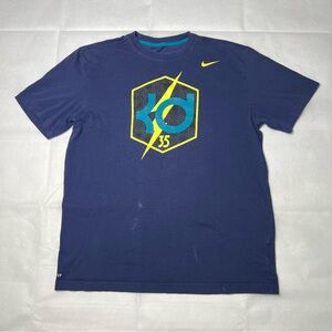 Nike T Shirt Mens Large Blue  KD Kevin Durant Basketball #35 Graphic Tee Dri Fit